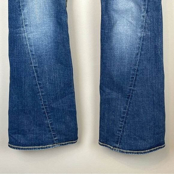 True Religion DISCO Joey Big T 30 Gold Stitching Crystal Button Flare Leg Jeans - Picture 5 of 8